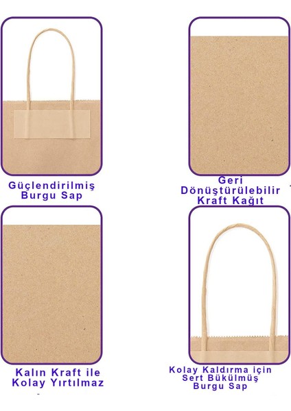 Roco Paper Kraft Şişe Poşeti Kağıt Şişe Çantası 25 Adet 17X38X7 cm