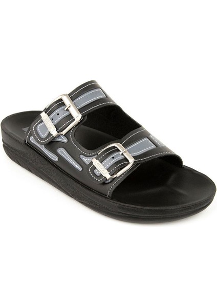 31300 Anatomik Suya Dayanıklı Erkek Terlik Siyah Gri fiyatları