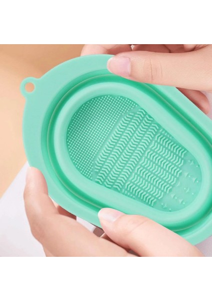 Makyaj Fırçası ve Makyaj Süngeri Yıkama Kabı Yeşil fırsatları