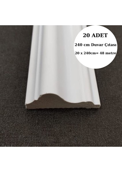 Deco Master Dekoratif Boyanabilir 20 Adet 6 cm Eğimli  Polistren Duvar Bordürü