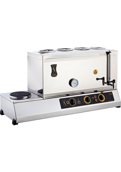 Silverinox 85 Lik Elektrikli 60 Litre 4 Demlikli Çay Kazanı SLVR-2083