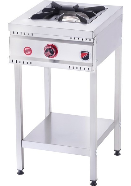 Silverinox Endüstriyel Lpg Tüplü Taban Raflı Midi 1 Gözlü Ocak