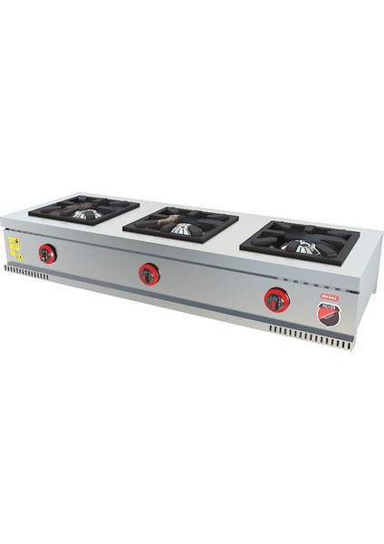 Silverinox Endüstriyel Doğalgazlı Set Üstü Midi Üçlü 3 Gözlü Ocak