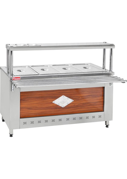 Endüstriyel 3+1 Doğalgazlı 4 Gözlü Tezgahlı Benmari