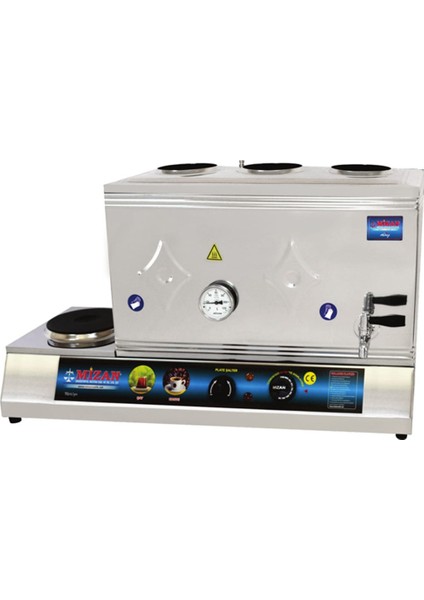 60 Lık Elektrikli 40 Litre 3 Demlikli Çay Kazanı Çay Ocağı