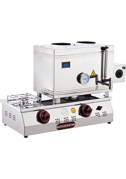 Silverinox Doğalgaz + Elektrikli 30 Litre 2 Demlikli Çay Kazanı SLVR-2100-D