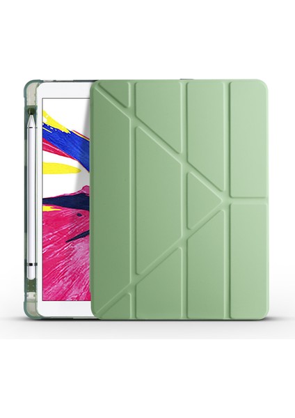 Apple Ipad Pro 10.5 Için Kalemlıklı Arkası Silikon Standlı Trifolding Kılıf