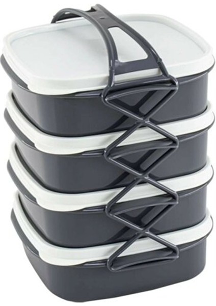 Tetra Beslenme Kutusu 2 Katlı Saklama Kabı