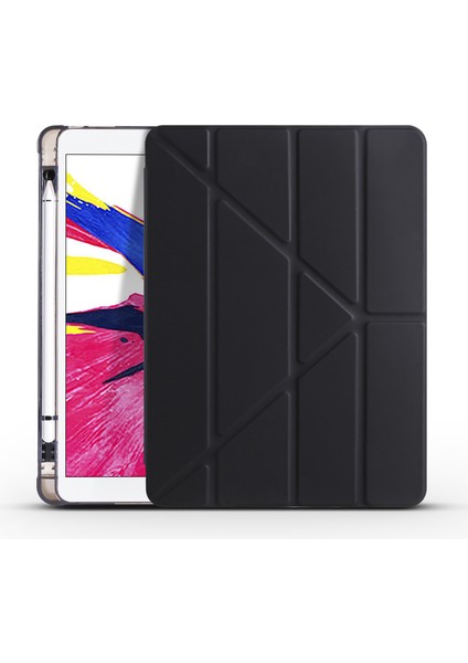 Apple Ipad Pro 10.5 Için Kalemlıklı Arkası Silikon Standlı Trifolding Kılıf