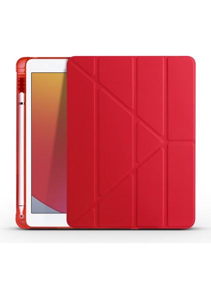 Apple Ipad 9.7 2018 Için Kalemlıklı Arkası Silikon Standlı Trifolding Kılıf