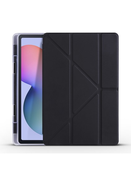 Samsung Galaxy Tab S6 Lite P610 Için Kalemlikli Standlı Arkası Silikon Trifolding Kılıf
