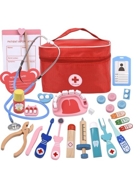 Ahşap Kutulu Doktor Oyuncakları - Çok Renkli(Yurt Dışından)