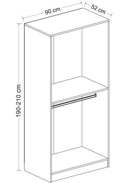 Kale 2 Kapaklı Dolap Dore 190CM