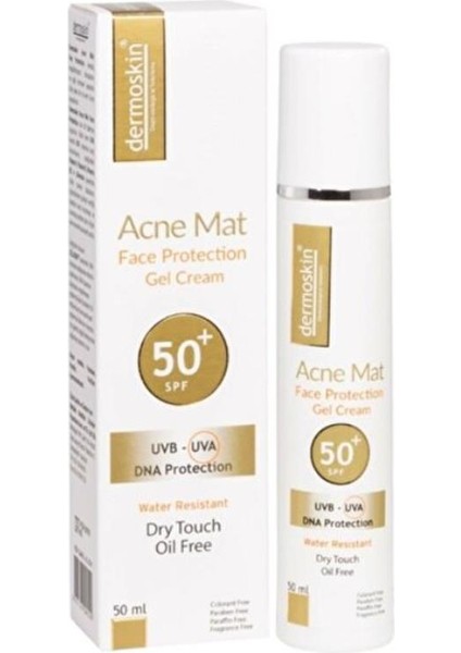 Dermoskin Acne Mat SPF50+ Güneş Koruyucu Jel Krem 50 ml