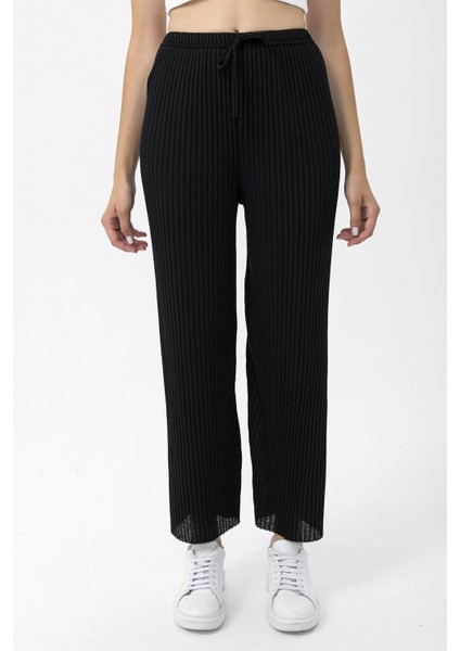 Kadın Beli Lastikli Ispanyol Paça Kaşkorse Pantolon