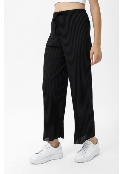 Kadın Beli Lastikli Ispanyol Paça Kaşkorse Pantolon