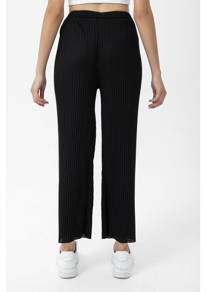 Kadın Beli Lastikli Ispanyol Paça Kaşkorse Pantolon