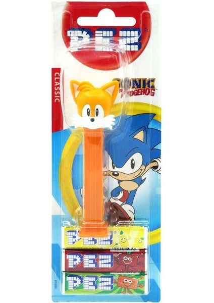 Pez Oyuncaklı Meyve Aromalı Şeker 3 x 8,5 Gram Sonic Serisi Tails Figürü