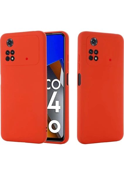 MTK Moveteck Xiaomi Redmi Poco M4 Pro 4g Uyumlu Kılıf Kamera Lens Korumalı Içi Kadife Silikon Liquid Sıvı Mat Soft Yumuşak Dokulu Case Silicone