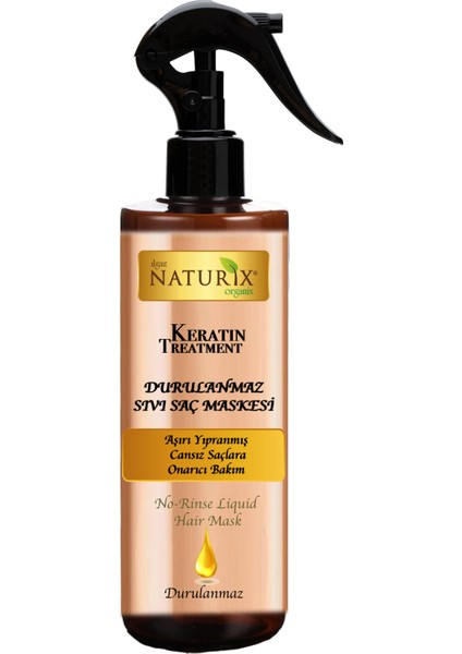 Keratin Özlü Sıvı Saç Bakım Maskesi 250 ml Durulanmaz Brazilya Fönü Onarıcı Kalıcı Saç Düzleştirici