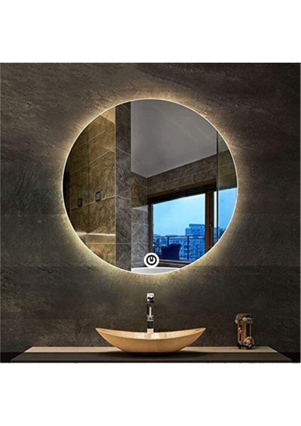 45 Cm Dokunmatik Tuşlu Günışığı Ledli Yuvarlak Banyo Aynası