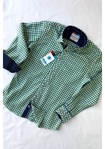 Kareli Uzun Kol Erkek Çocuk Gömleği