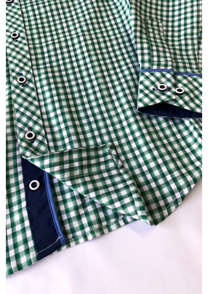 Kareli Uzun Kol Erkek Çocuk Gömleği modelleri