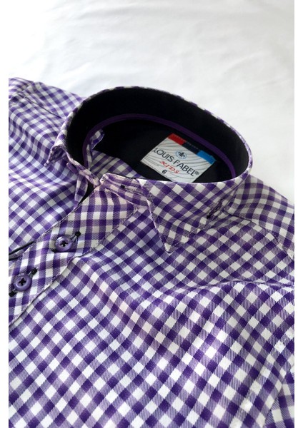 Kareli Uzun Kol Erkek Çocuk Gömleği modelleri