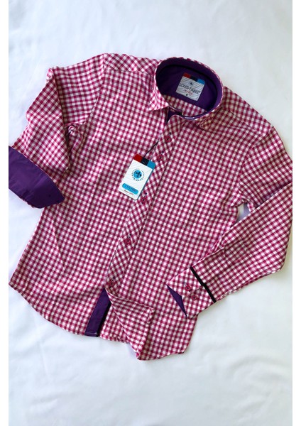 Kareli Uzun Kol Erkek Çocuk Gömleği