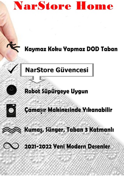 Nar Store Home Dinarsu Krem Kaymaz Taban Kesme Yolluk Nevra Asos Krem