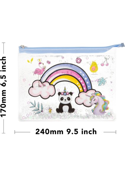 A5 Boy Simli ve Sulu Fermuarlı Şeffaf Desenli Dosya modelleri