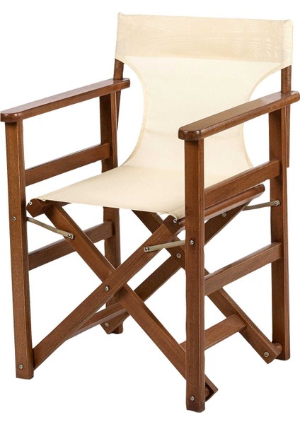 Rejisör Lüks Ahşap Bahçe Balkon Takımı: 80X160 Sabit Ayaklı Masa + 4 Pvcli Katlanır Sandalye Set