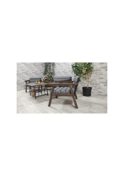 Bahçe Mobilyası 2+1+1+Masa Vienn Bahçe Takımı Metal Sehpalı Balkon Takımı Çay Seti VG-0011