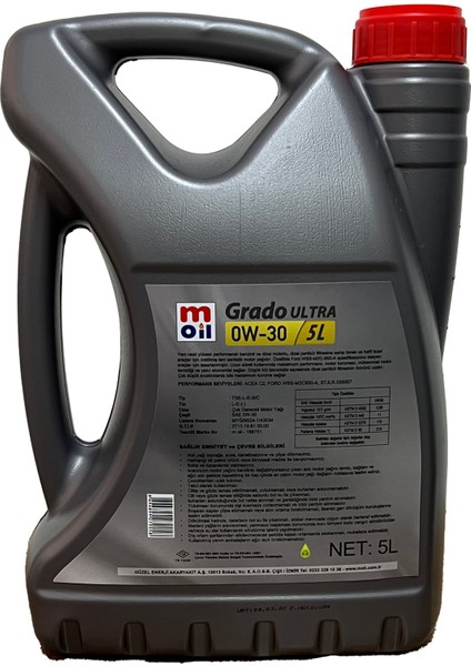 Grado Ultra Dpf 0W-30 5 Lt Motor Yağı ( Üretim Yılı : 2022 )