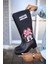 Kadın Yağmur Çizmesi Minnie Mouse Baskılı Su Geçirmez Kumaş ve PVC Taban 2