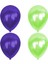 12 Adet Metalik Balon Açık Yeşil - Mor - Helyum Gazı Uyumludur.-Açılış Balonları 1