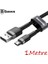 Cafule Micro USB 1metre 2.4A Hızlı Şarj Halat USB Kablo 1