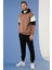 Renk Bloklu Regular Fit Kapüşonlu İçi Tüylü Yumuşak Şardonlu Sweat Erkek SWEAT 5905299 2