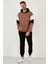 Renk Bloklu Regular Fit Kapüşonlu İçi Tüylü Yumuşak Şardonlu Sweat Erkek SWEAT 5905299 4