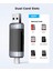 Type-C ve USB Sd Tf Dual Başlıklı Kart Okuyucu, Siyah, CD2D-AC2 3