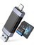 Type-C ve USB Sd Tf Dual Başlıklı Kart Okuyucu, Siyah, CD2D-AC2 1