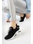Siyah Beyaz Unisex Triko Sneaker Düz Tabanlı Konforlu Ayakkabı 4555 Modeli 1