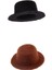 2pc 1:12 Dollhouse Mini Siyah ve Kahve Keçe Keçesi Hat Tophat Giyim Aksesuar (Yurt Dışından) 1
