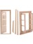 1:12 Dollhouse Minyatür Ahşap Boyasız Çift Pencere Çerçevesi, Kapı Dekorasyonu(Yurt Dışından) 1