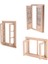 1/12 Dollhouse Minyatür Boyasız Çift Kapı + Pane Pencere Dıy Aksesuarları (Yurt Dışından) 1