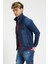 Slim Fit Likralı Erkek Koyu Mavi Kot Ceket 2