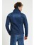Slim Fit Likralı Erkek Koyu Mavi Kot Ceket 3