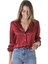 Kadın Saten Bordo Gömlek 1