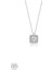 Swarovski Zirconia Kare Baget Pırlanta Montür 925 Ayar Gümüş Kolye 1