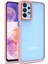 Case World Samsung Galaxy M13 Kapak Metal Kamera Korumalı Arkası Şeffaf Silikon Kılıf - Rose Gold 1